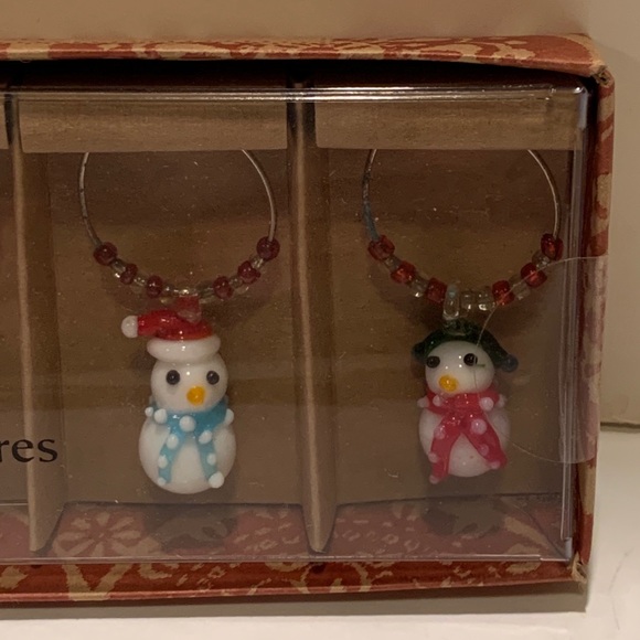 PIER 1 SET OF 6 SNOWMEN DRINK CHARMS. - Picture 5 of 8